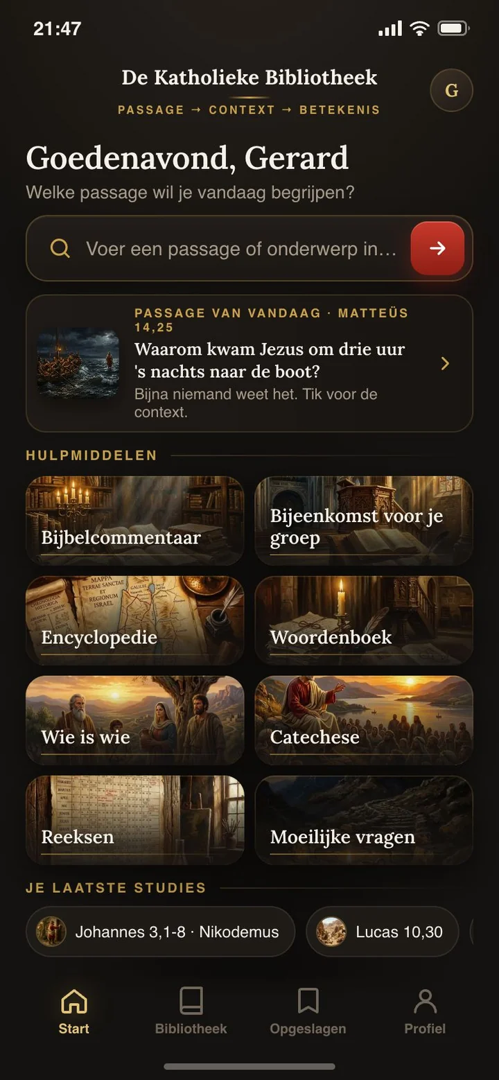 De app De Katholieke Bibliotheek: passages zoeken en 8 hulpmiddelen